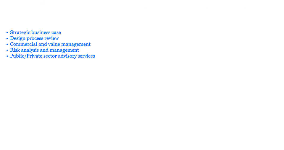 We provide highly skilled and experienced consultants who have gained their experience by working across a full spectrum of large multi-national corporations. TEEMS expertise in shaping best practice with flair for innovation means is ideally placed to help client increase efficiency and improve financial performance. Our comprehensive portfolio of management consultancy services covers: Strategic business case
Design process review
Commercial and value management
Risk analysis and management
Public/Private sector advisory services 